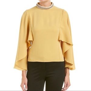 GRACIA FAUX WING JEWLED BLOUSE